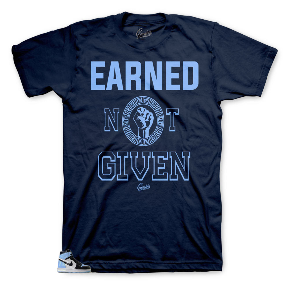 Retro 1 Uni Blue Patent Earned Shirt