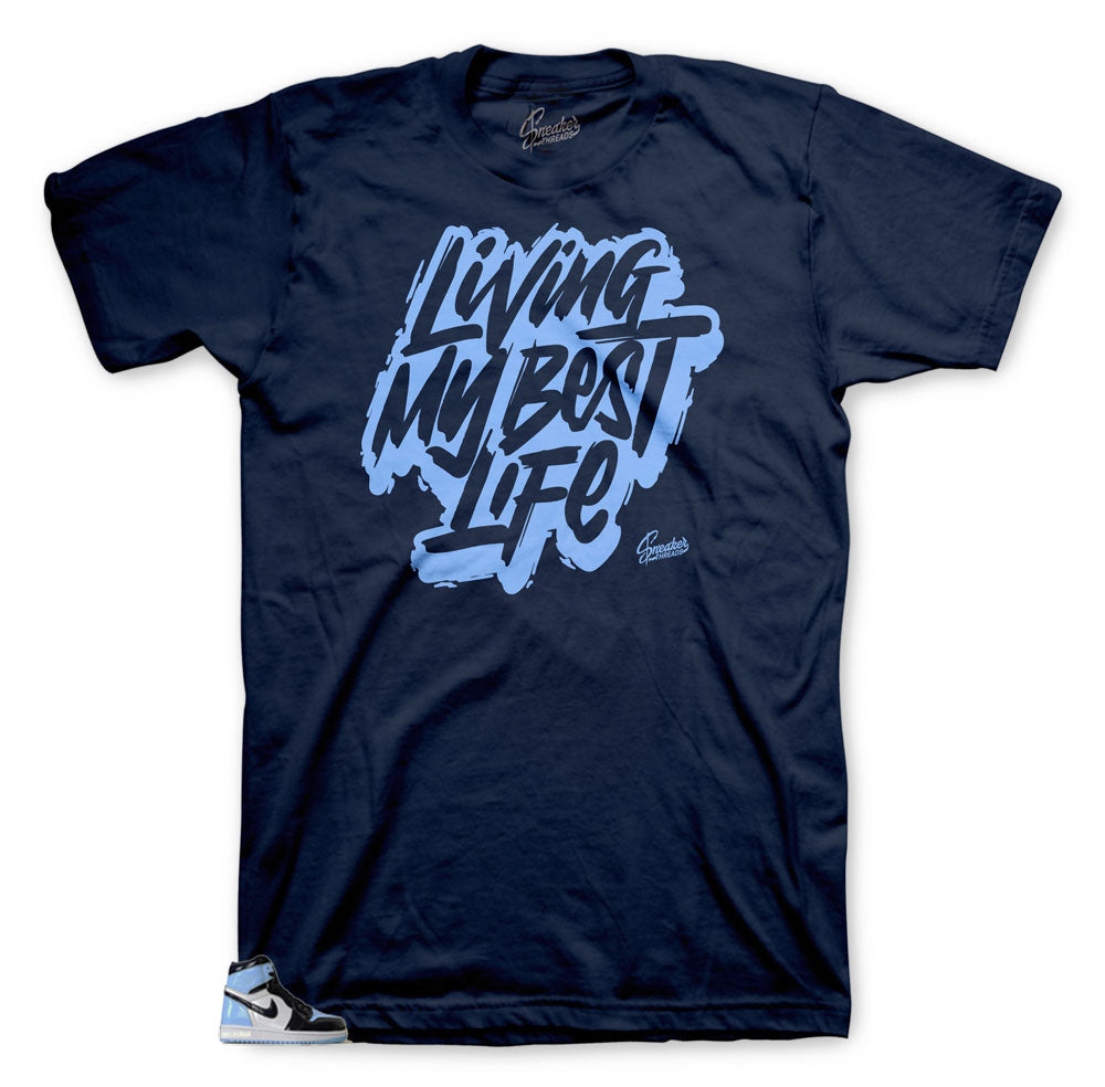 Retro 1 Uni Blue Patent Livin Life Shirt