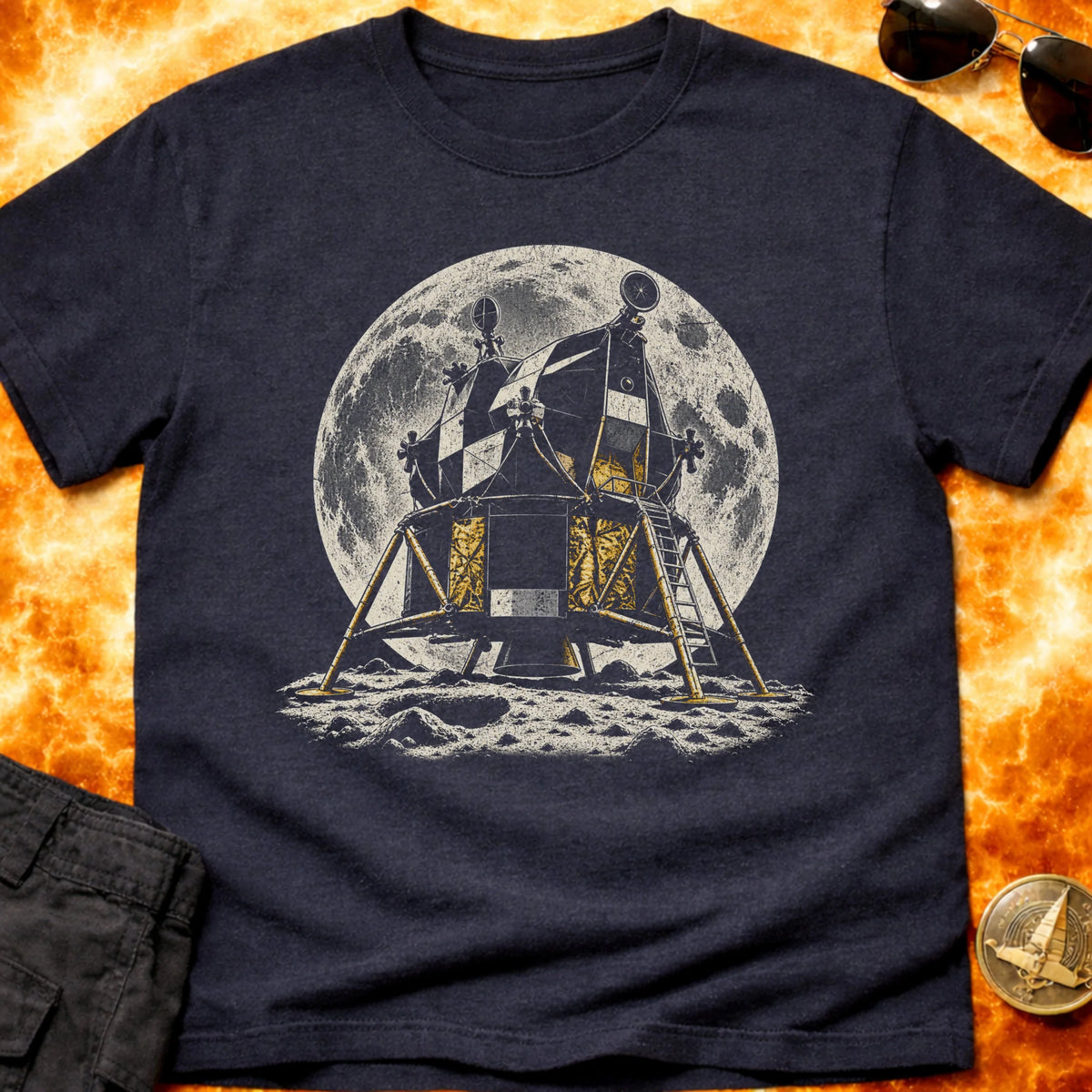 Retro Lander Moon T-Shirt product image 3