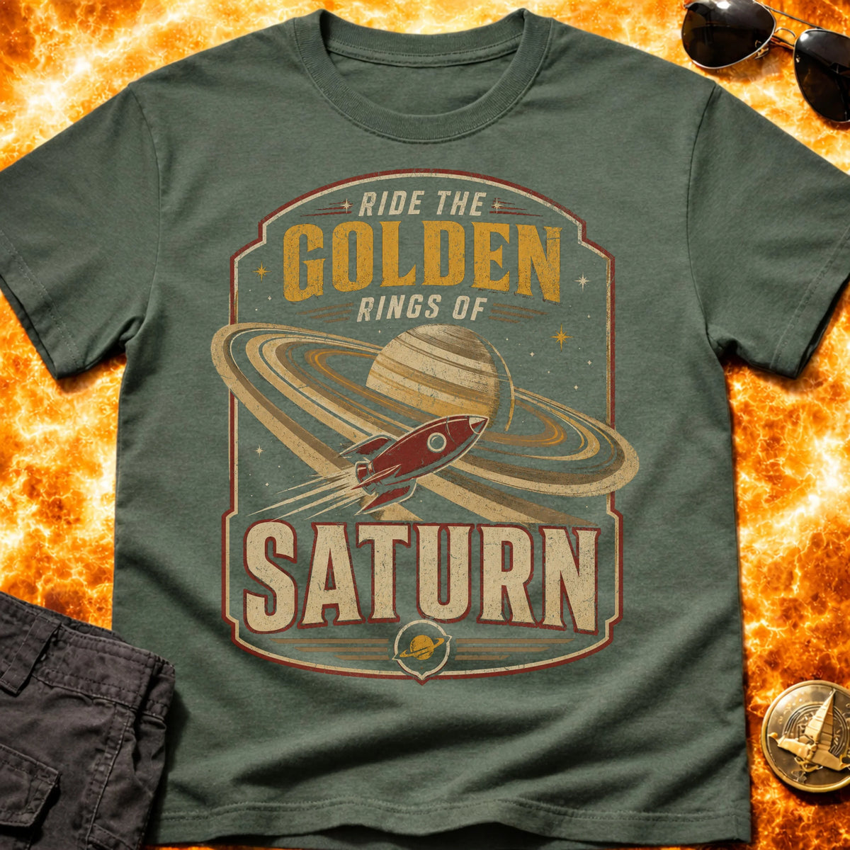 Ride The Golden Rings of Saturn T-Shirt