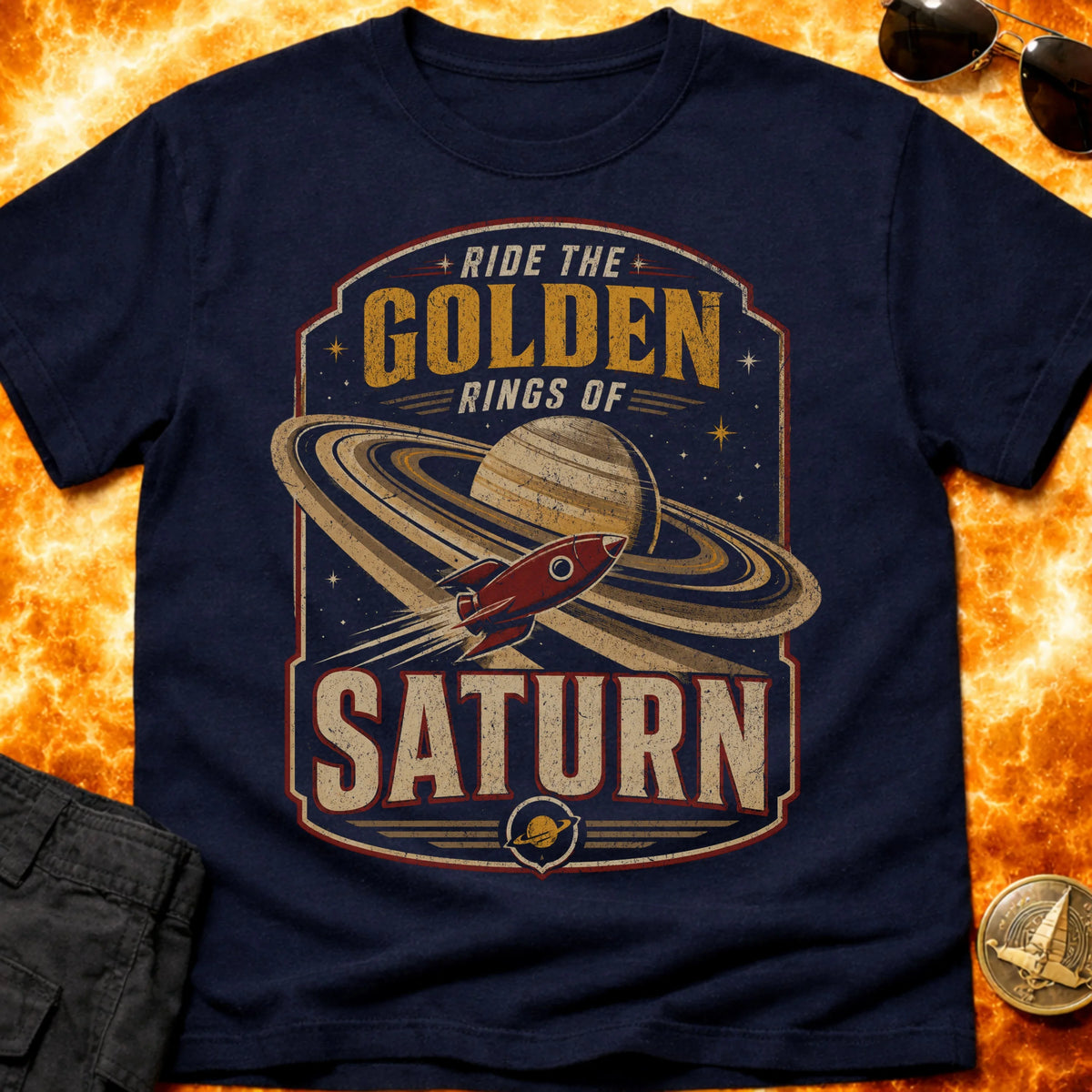 Ride The Golden Rings of Saturn T-Shirt