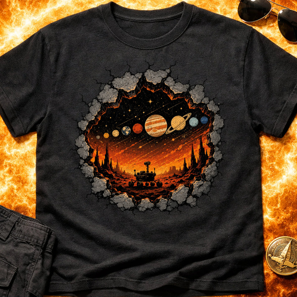 Rover Rock Solar System T-Shirt product image 6