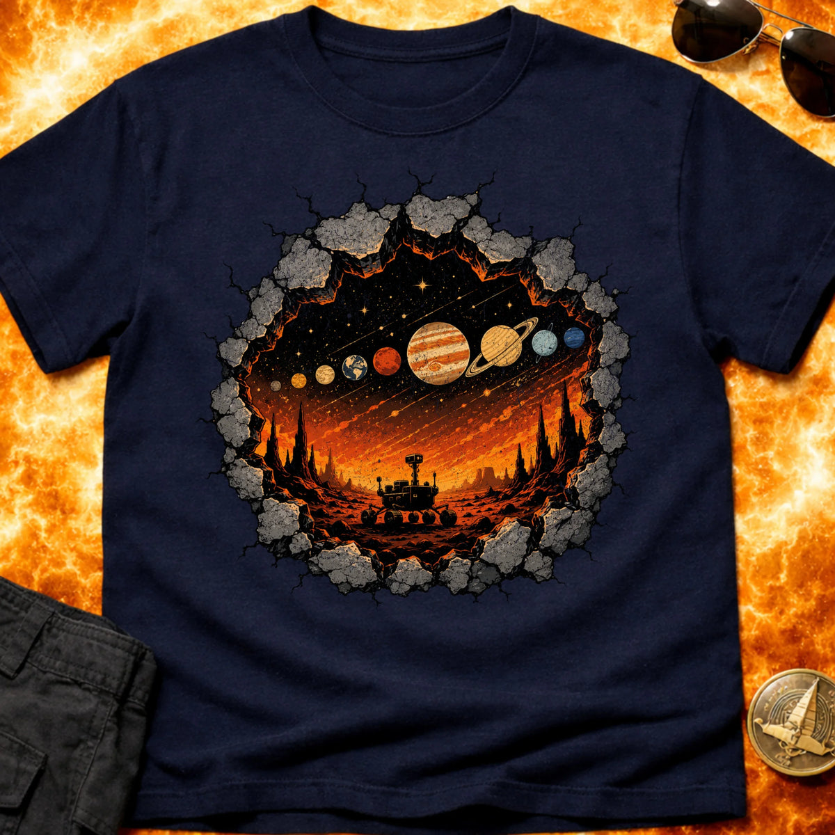 Rover Rock Solar System T-Shirt product image 3