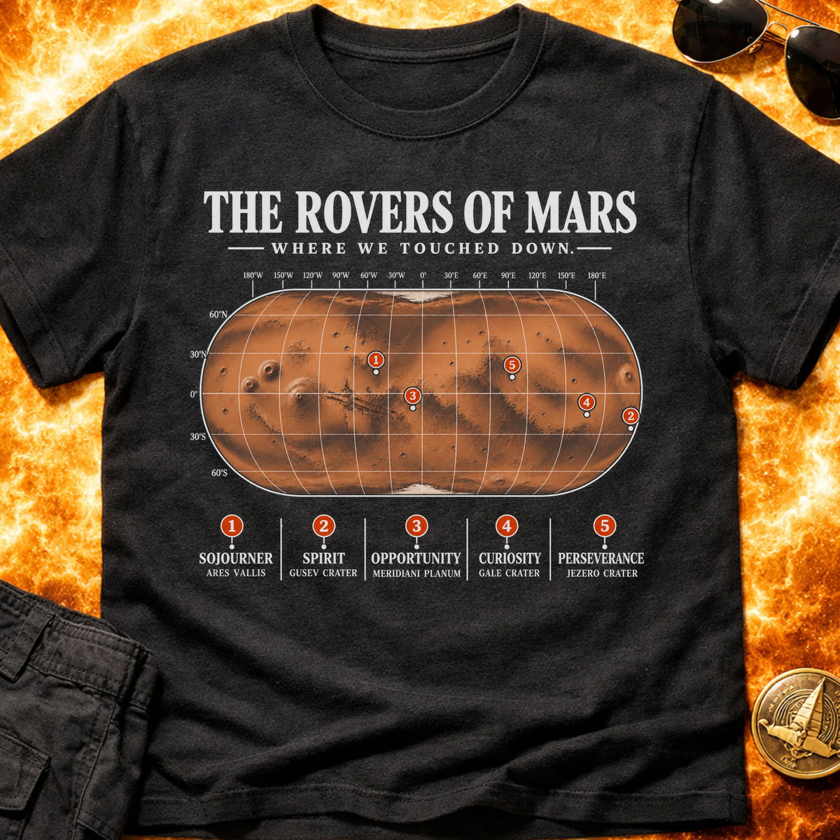 Rovers of Mars Map T-Shirt product image 3