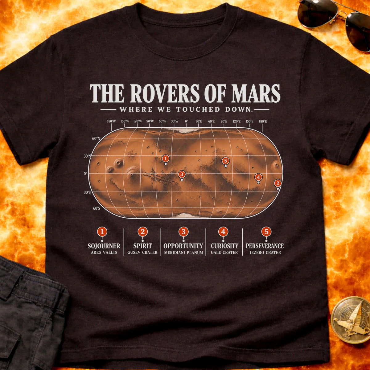 Rovers of Mars Map T-Shirt product image 2