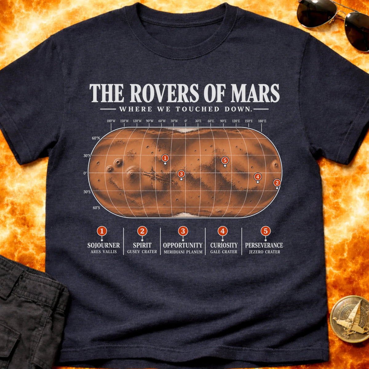 Rovers of Mars Map T-Shirt product image 4