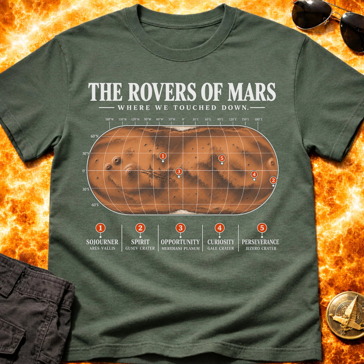 Rovers of Mars Map T-Shirt product image 5