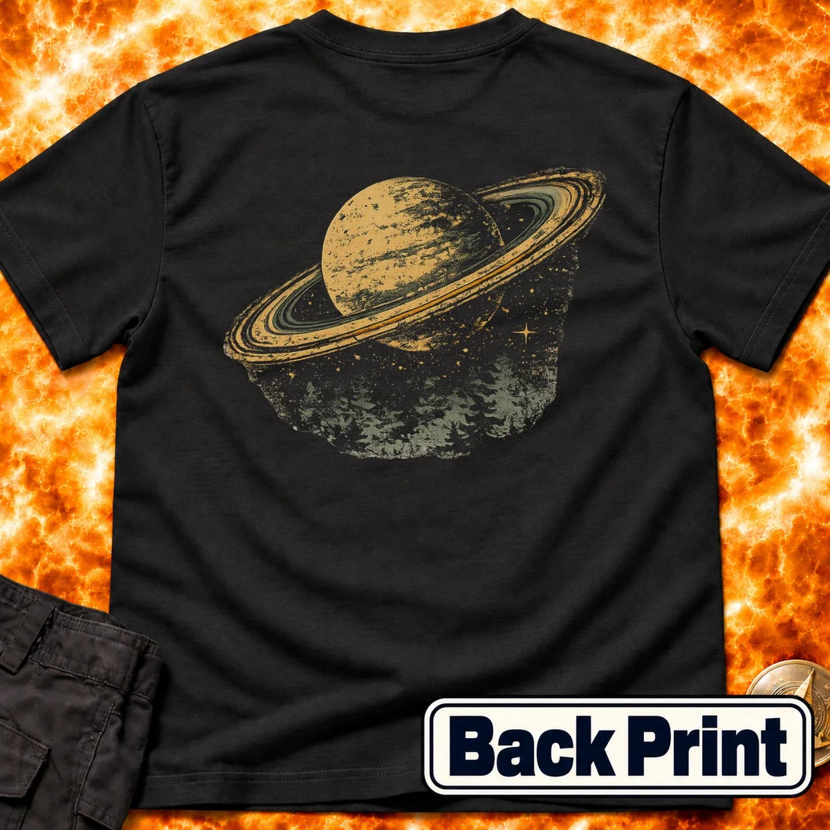 Saturn Landscape Back Print T-Shirt product image 3