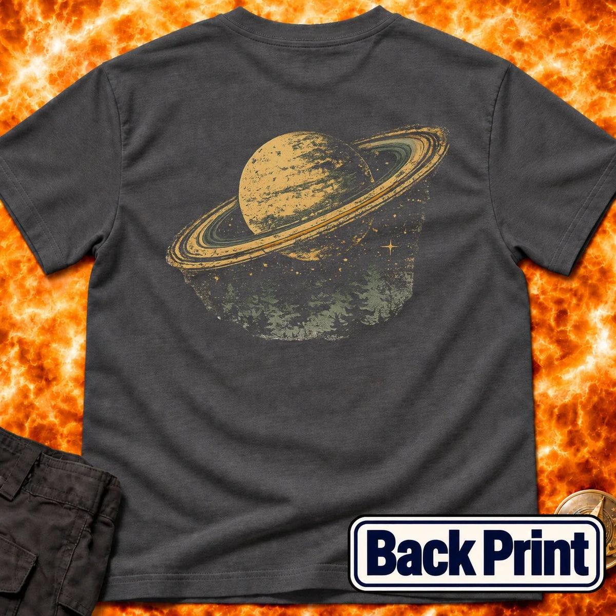 Saturn Landscape Back Print T-Shirt product image 4