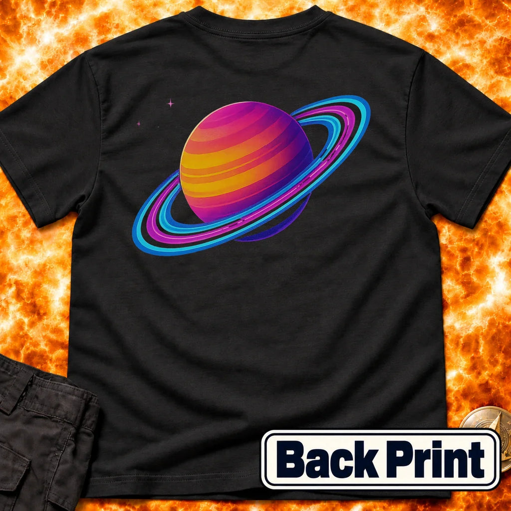 Saturn Neon Back Print T-Shirt product image 1