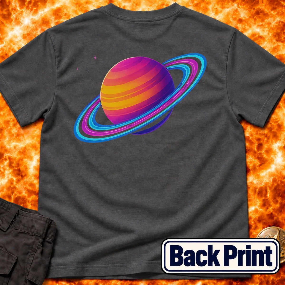 Saturn Neon Back Print T-Shirt product image 6