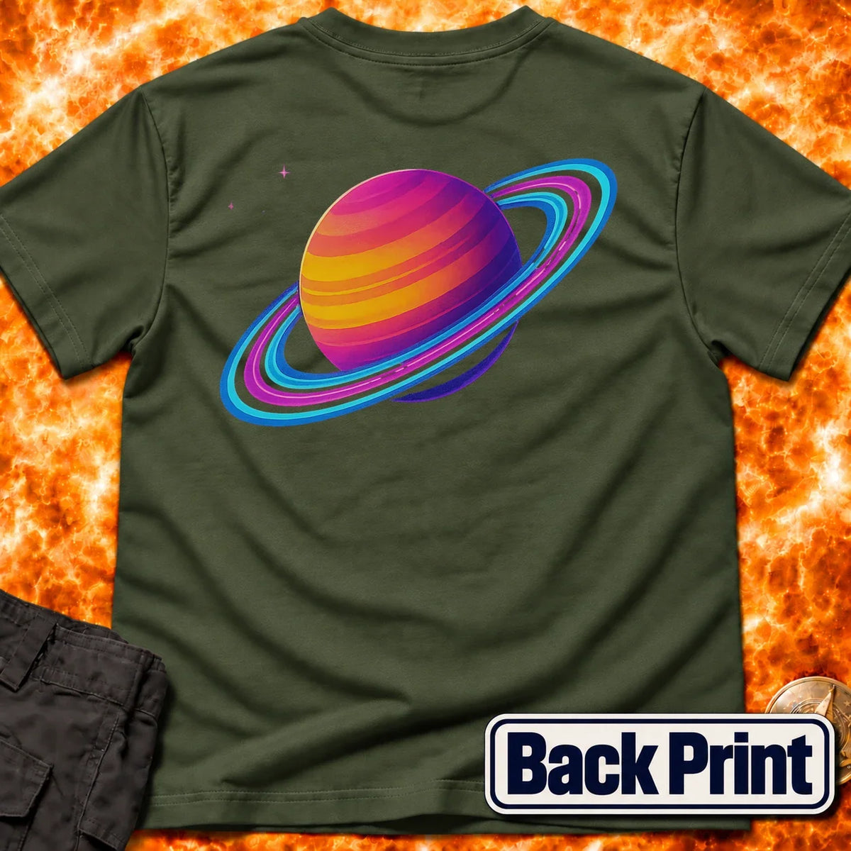 Saturn Neon Back Print T-Shirt product image 5