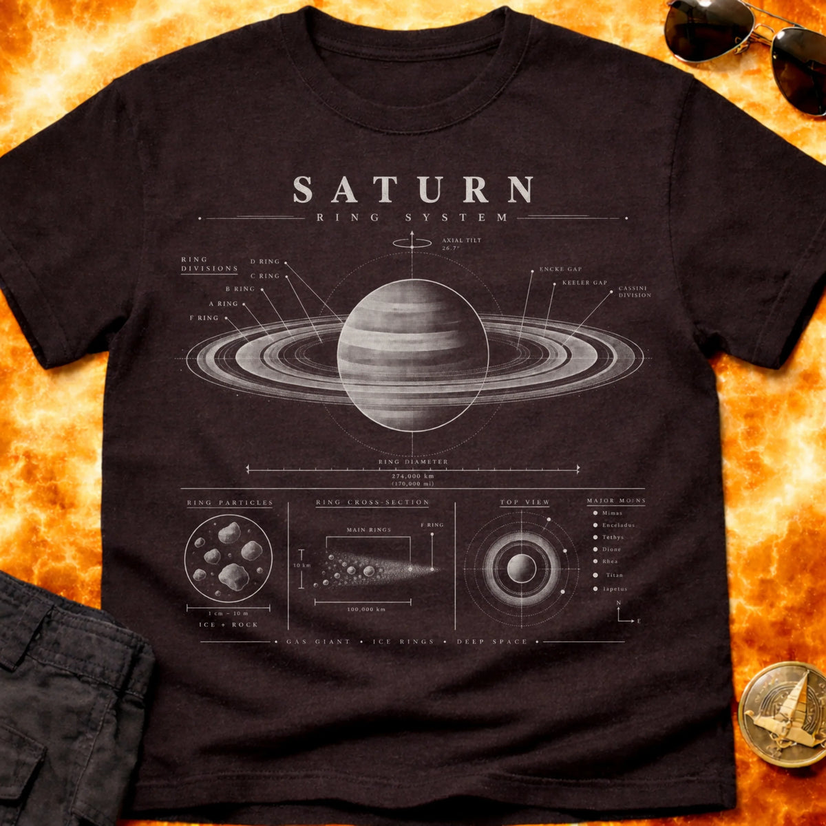 Saturn Ring Schematic T-Shirt
