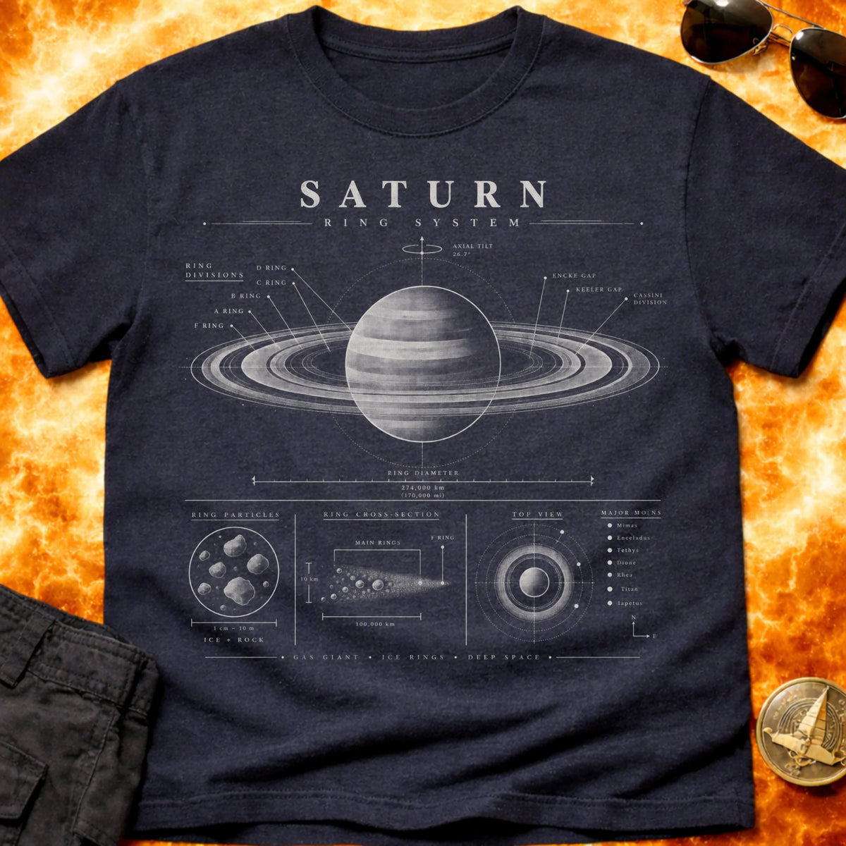 Saturn Ring Schematic T-Shirt