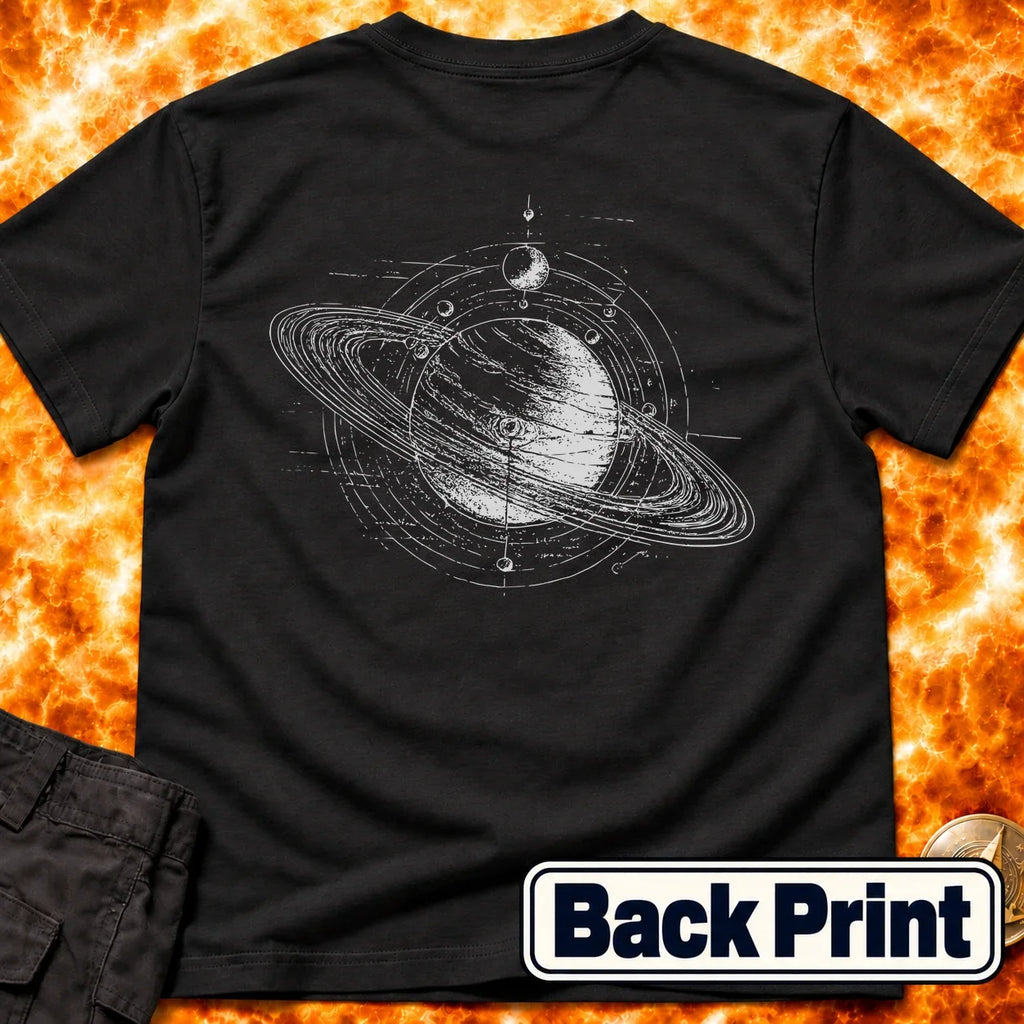 Saturn Schematic Back Print T-Shirt product image 4