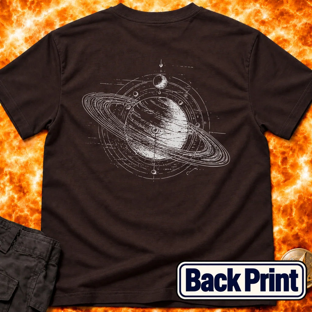 Saturn Schematic Back Print T-Shirt product image 2