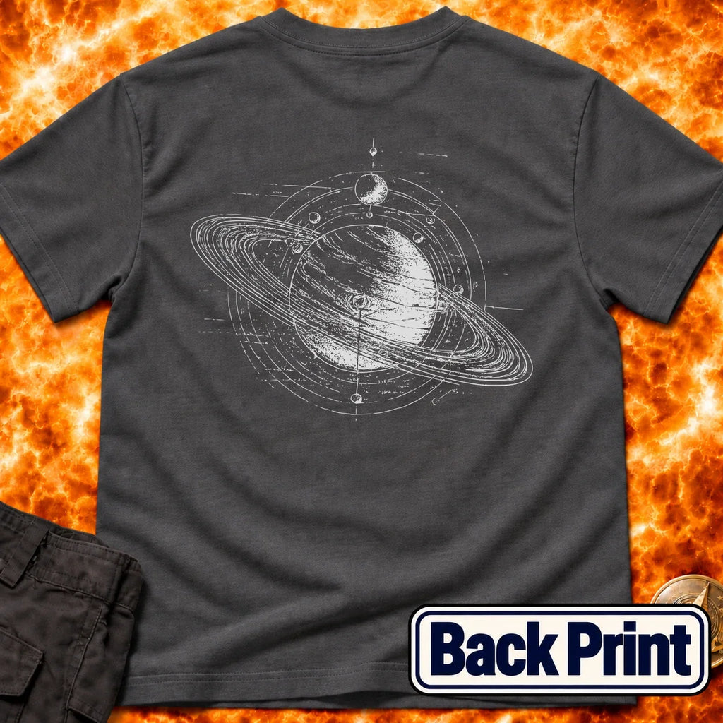 Saturn Schematic Back Print T-Shirt product image 6