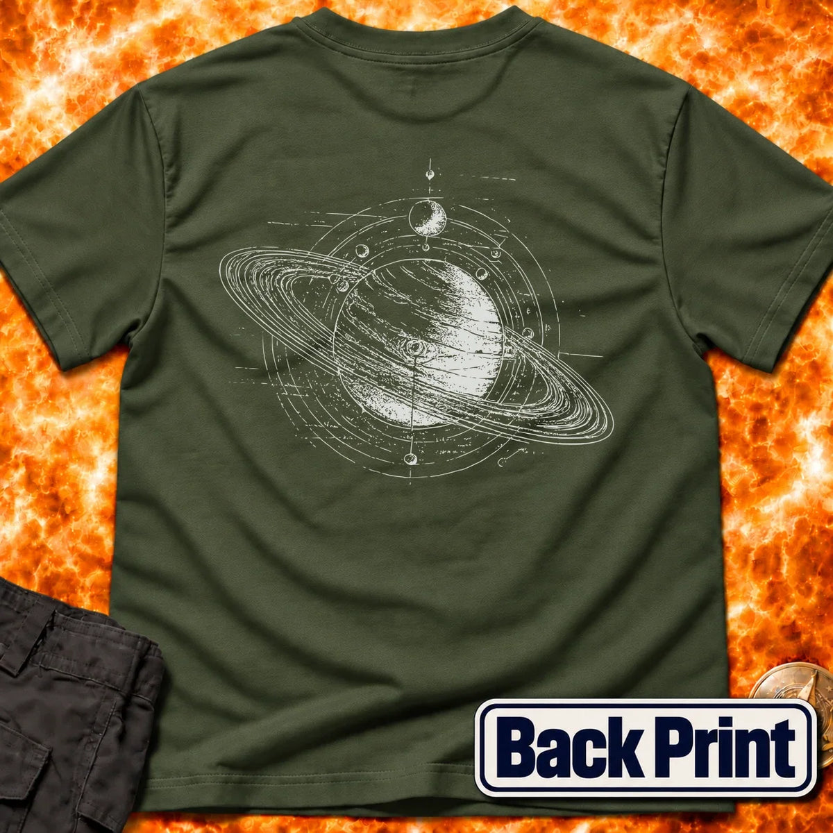 Saturn Schematic Back Print T-Shirt product image 5
