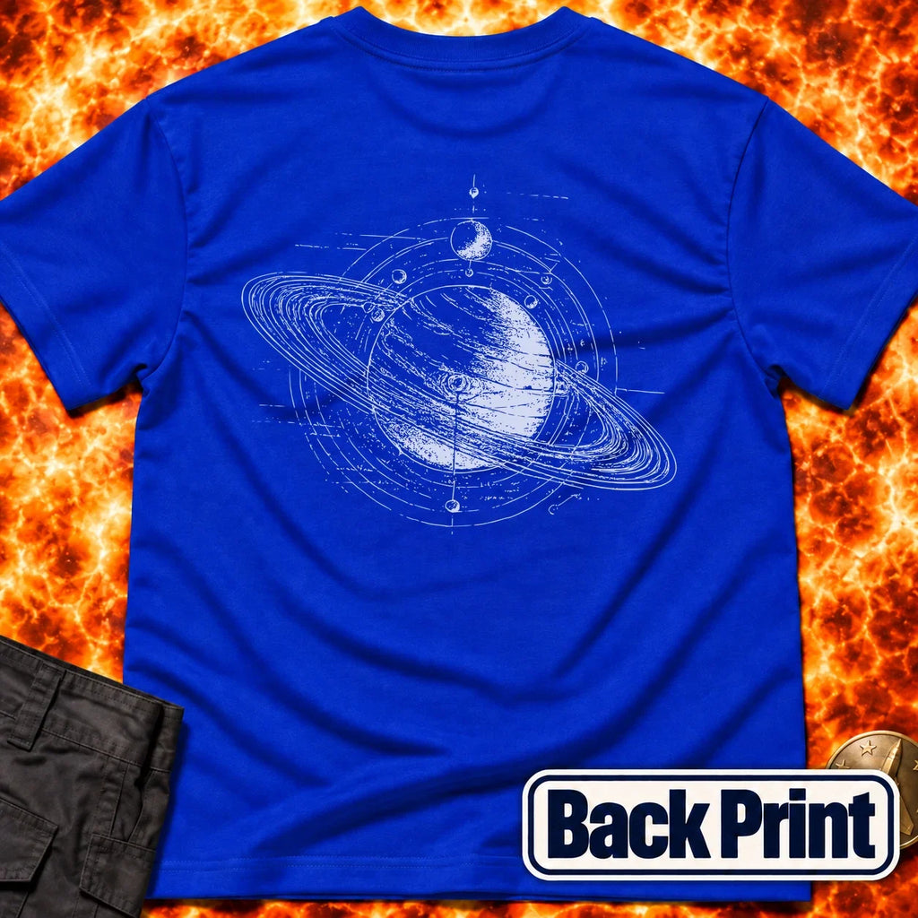 Saturn Schematic Back Print T-Shirt product image 3