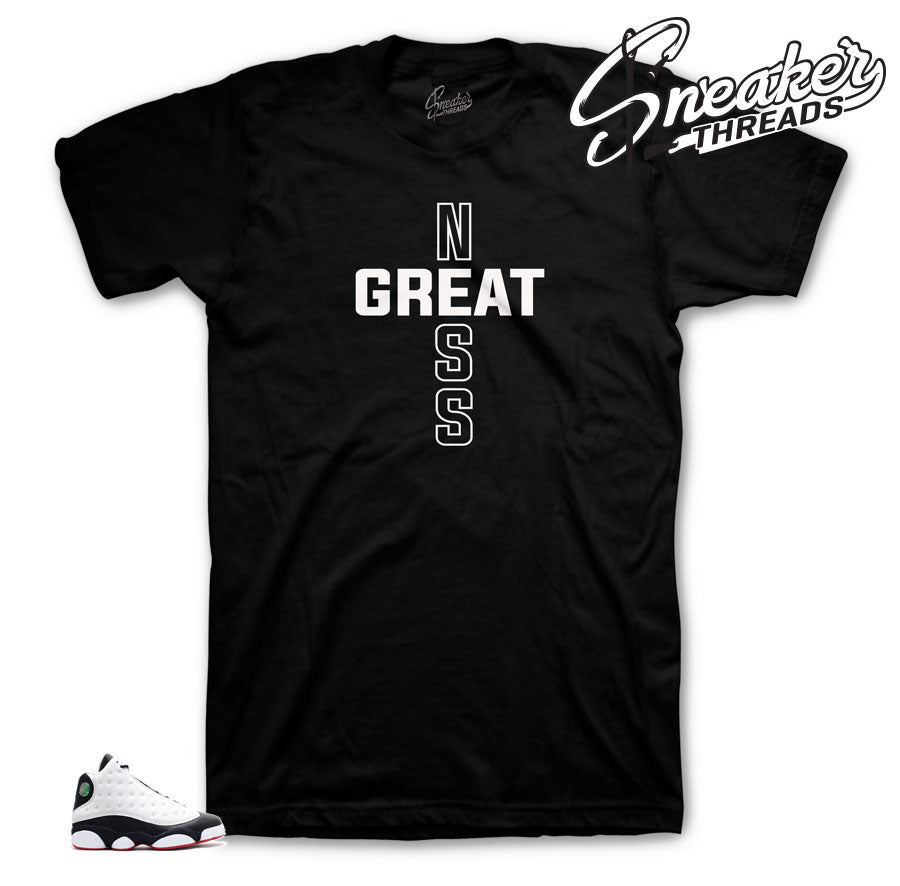 Retro 13 He Got Game Greatness Cross Shirt