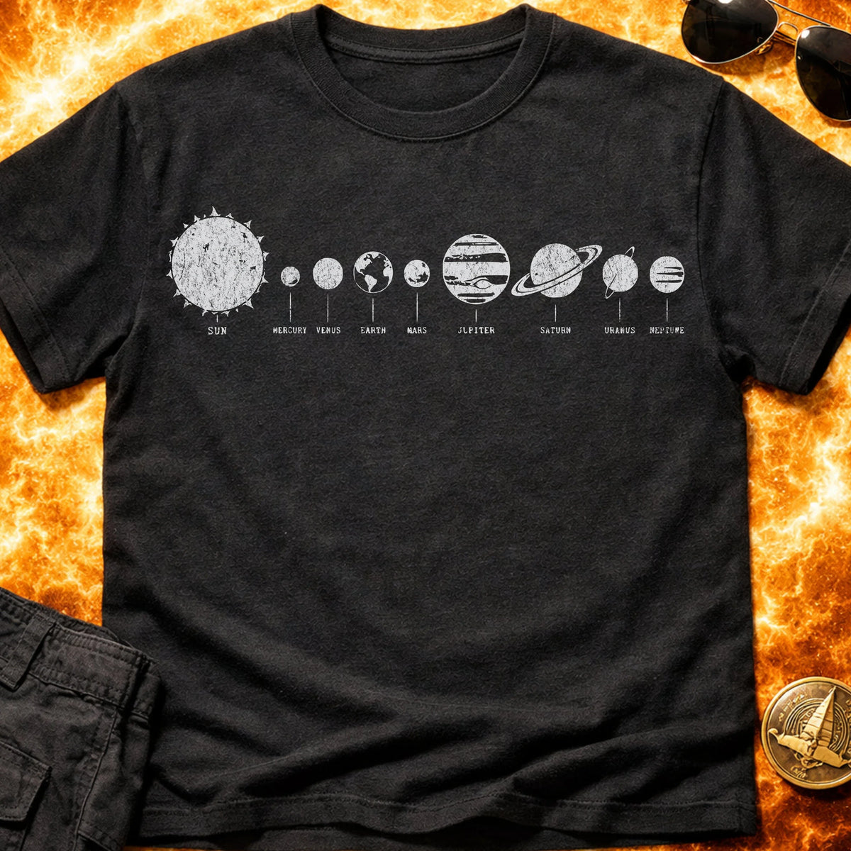 Simple Solar System Gritty T-Shirt product image 3