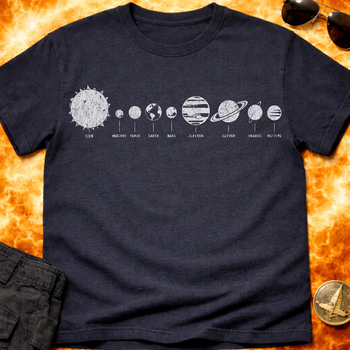Simple Solar System Gritty T-Shirt product image 2