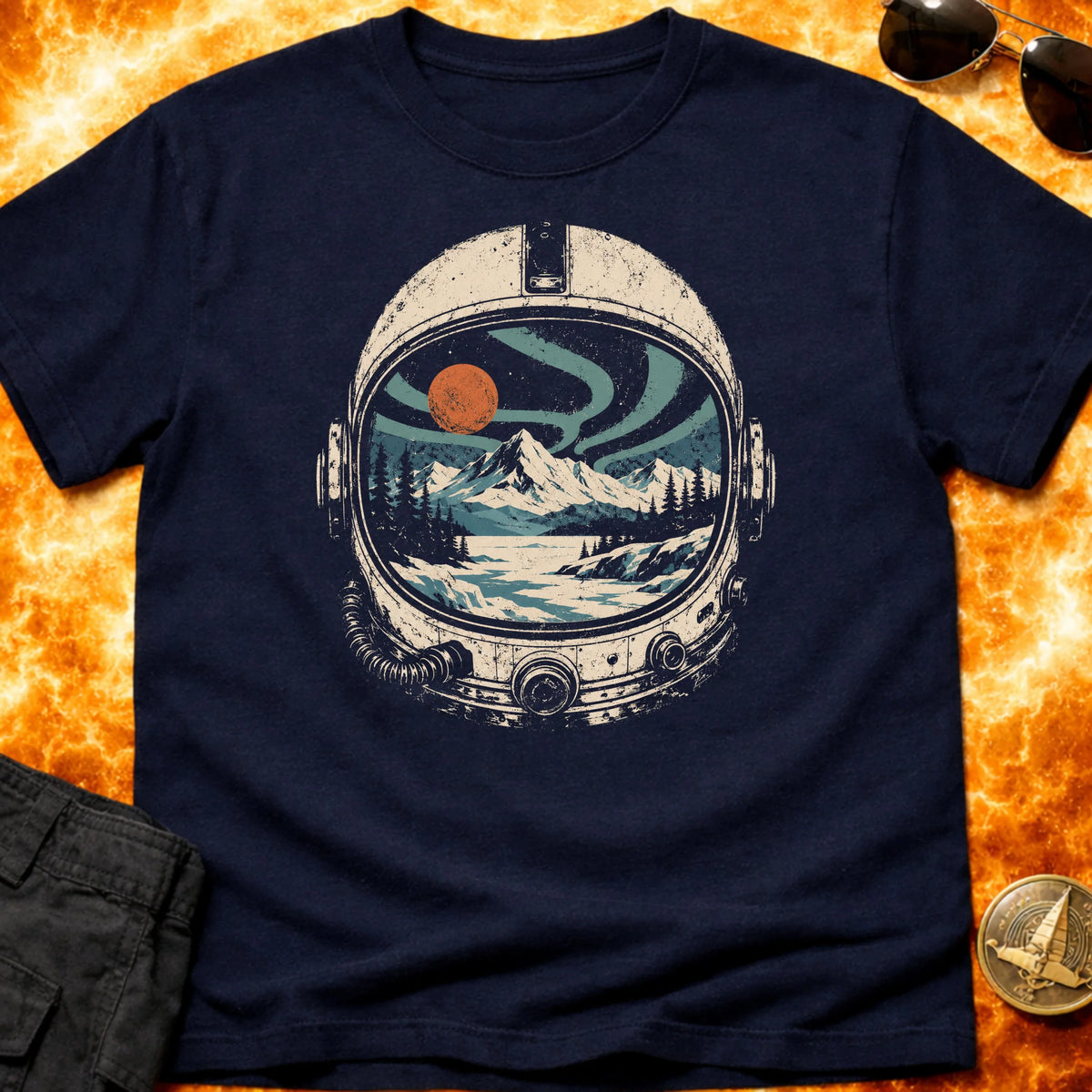 Snowy Nebula Helmet T-Shirt product image 3