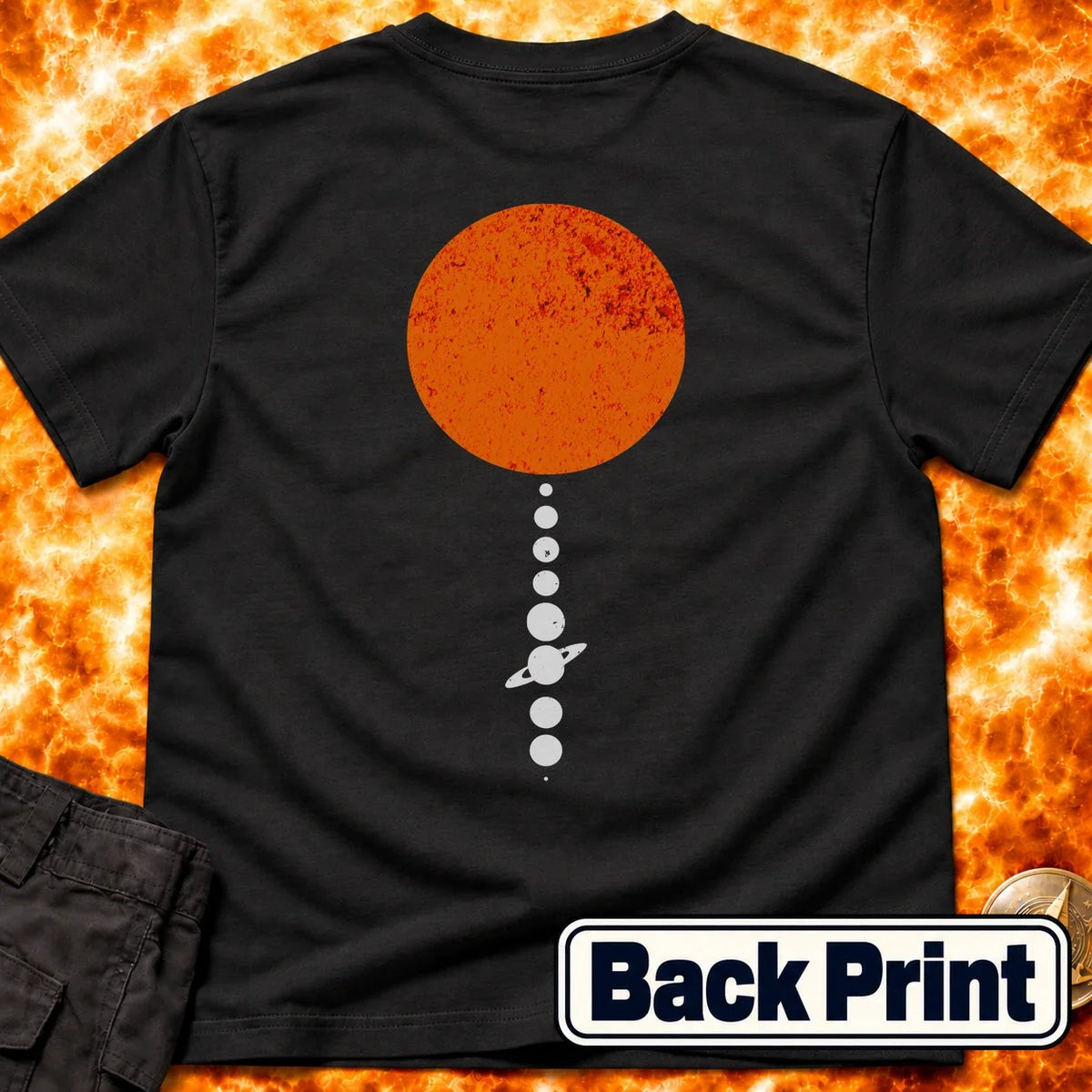 Solar System Alignment Back Print T-Shirt product image 4