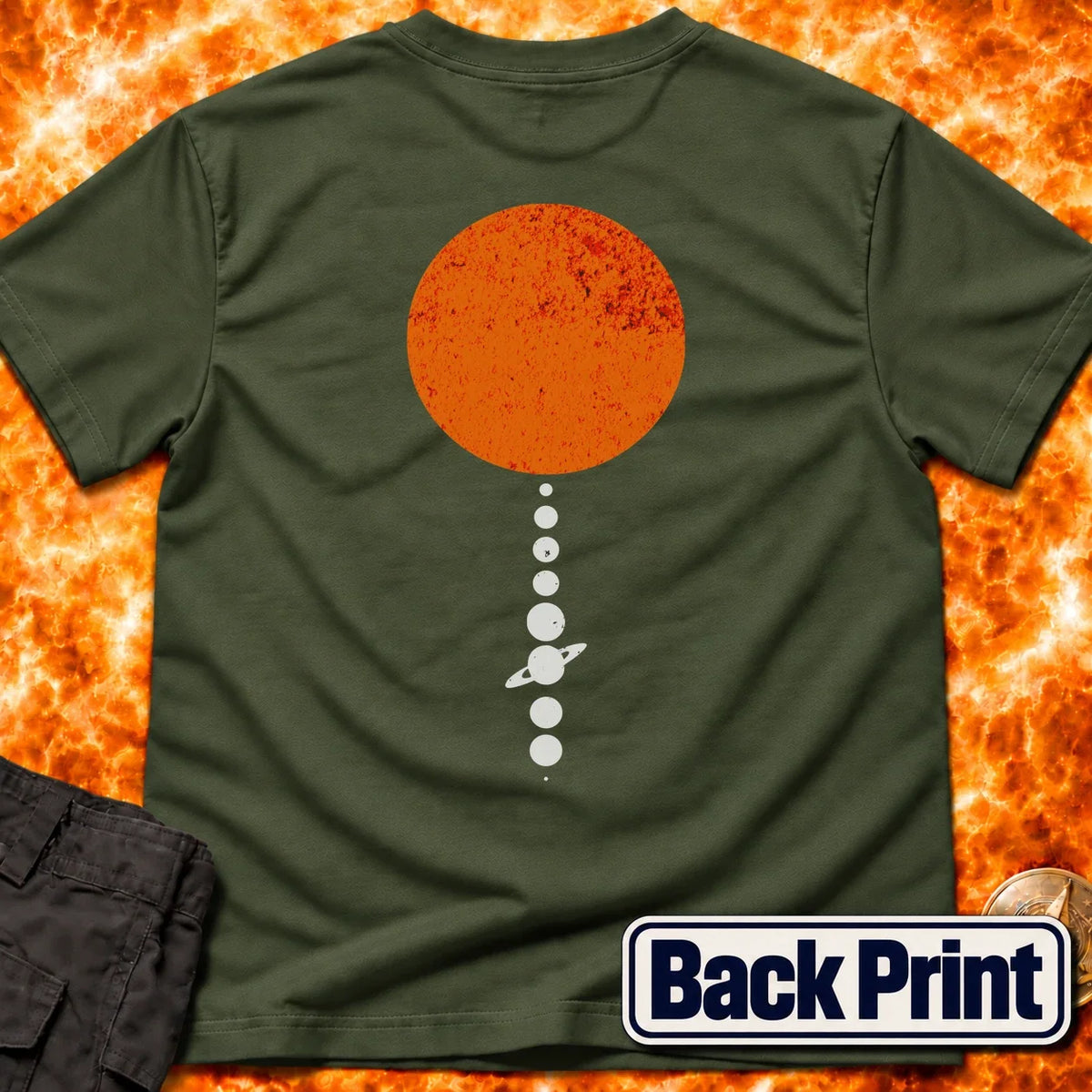 Solar System Alignment Back Print T-Shirt product image 5