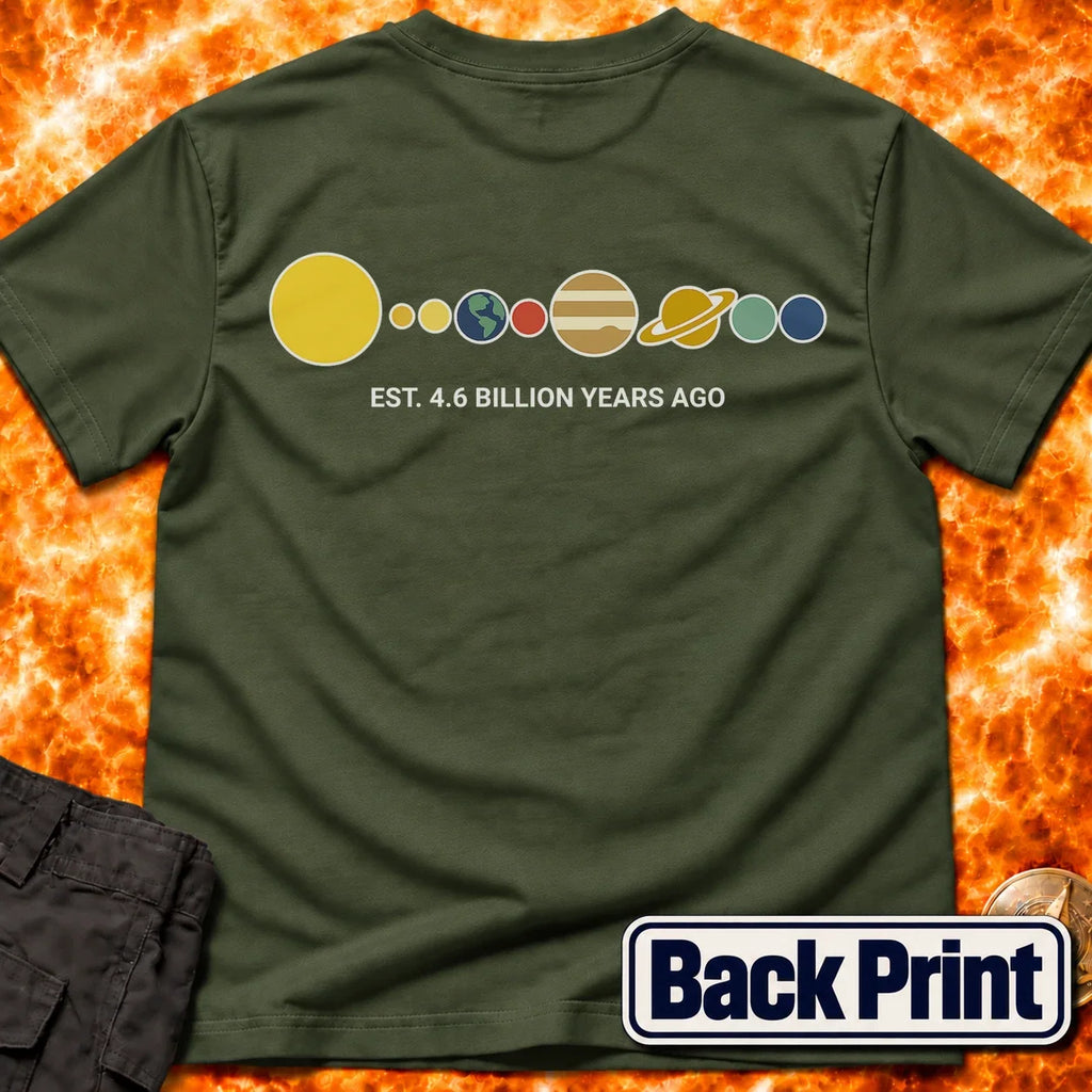 Solar System Est 46 Billion Years Ago Back Print T-Shirt product image 2