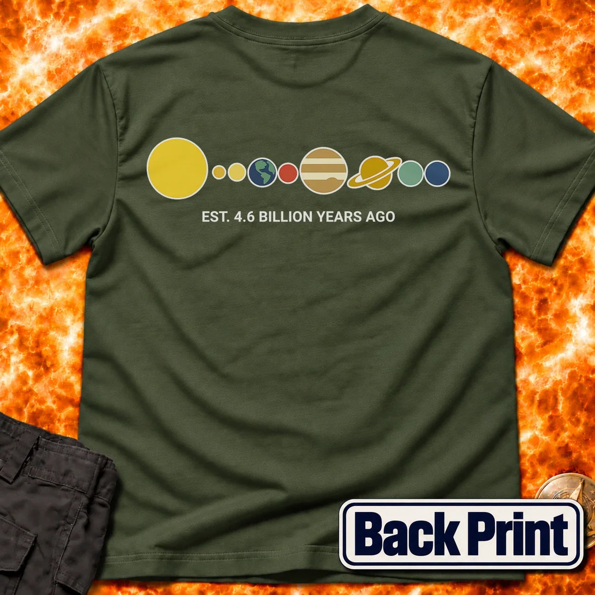 Solar System Est 46 Billion Years Ago Back Print T-Shirt product image 2