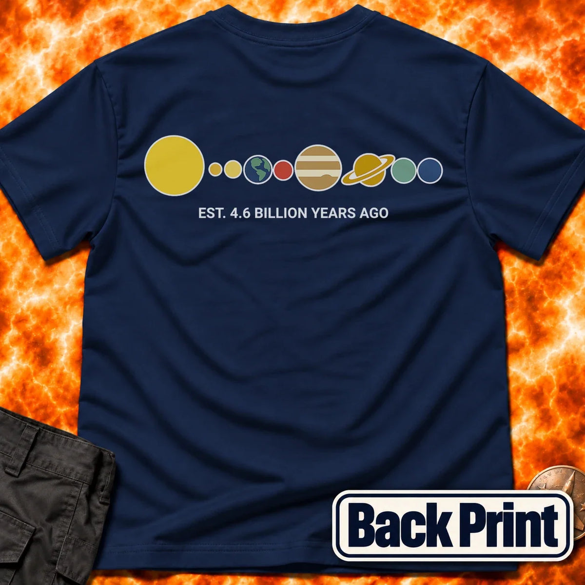 Solar System Est 46 Billion Years Ago Back Print T-Shirt product image 5