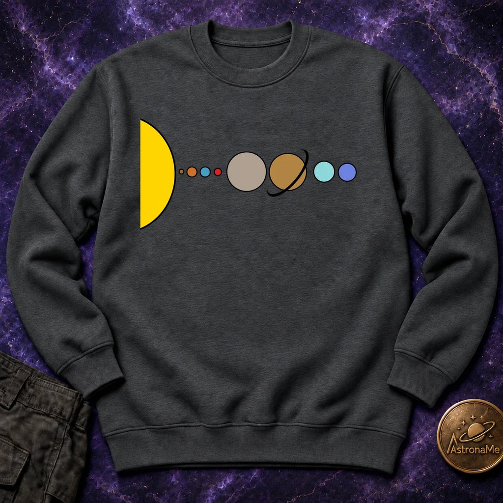 Solar System Flat Crewneck Sweatshirt product image 2