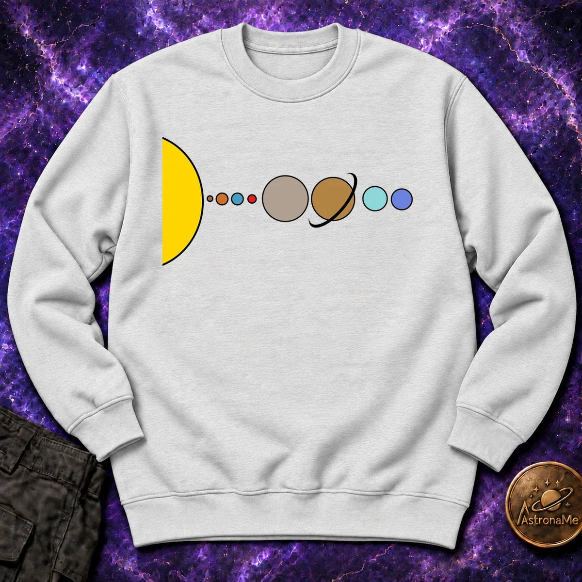 Solar System Flat Crewneck Sweatshirt product image 3