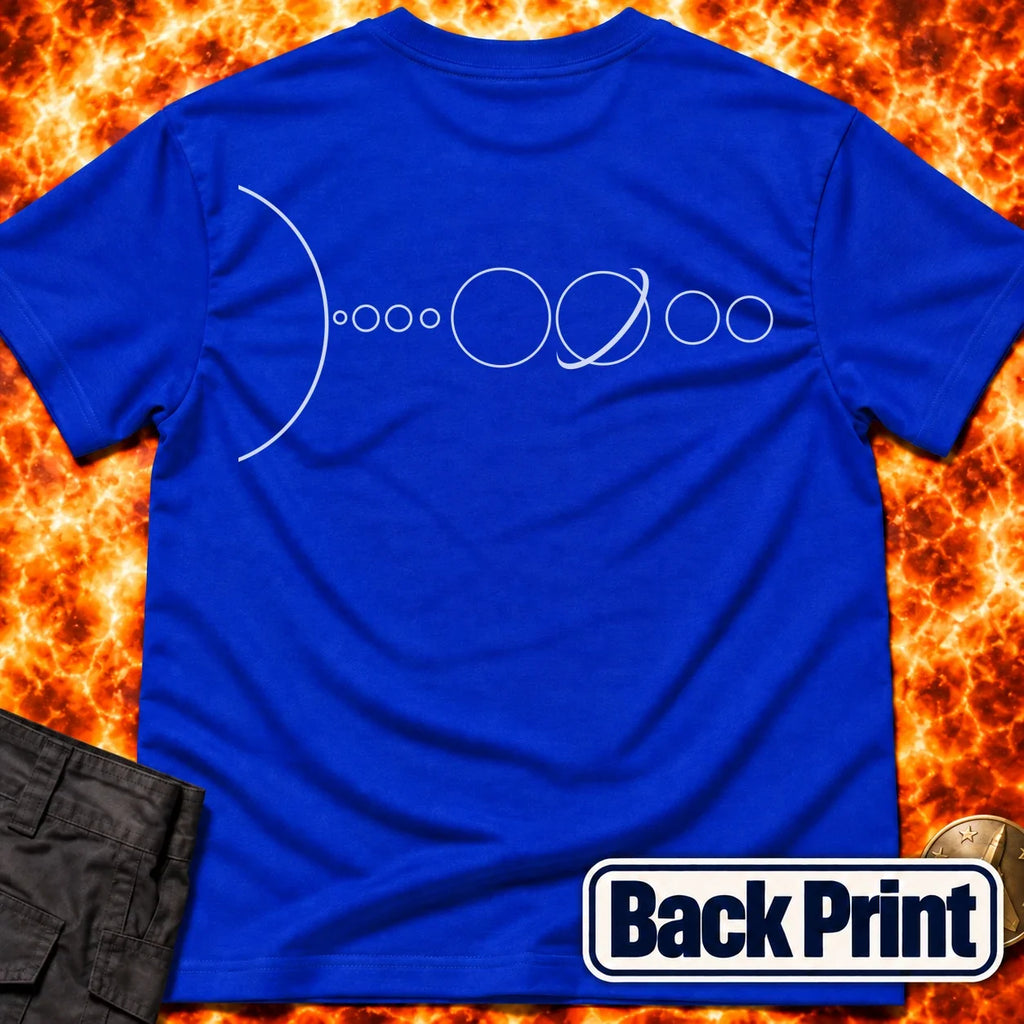 Solar System Minimal Line Back Print T-Shirt product image 5