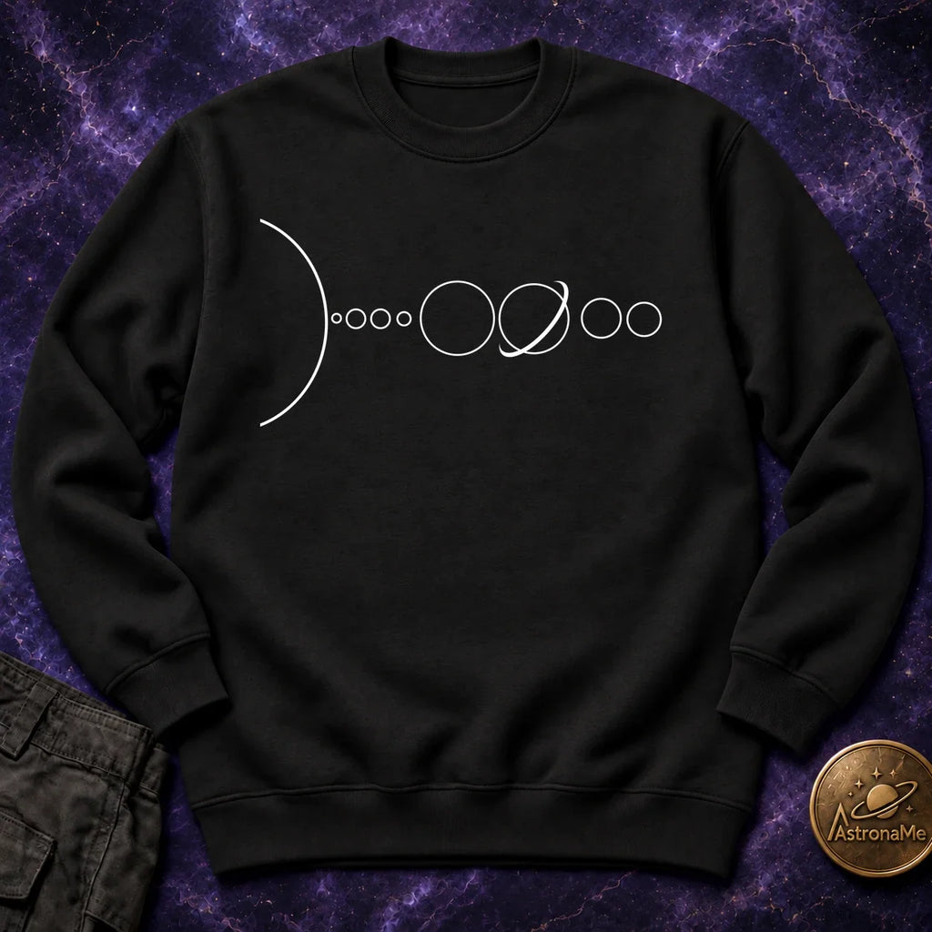 Solar System Minimal Line Crewneck Sweatshirt product image 1