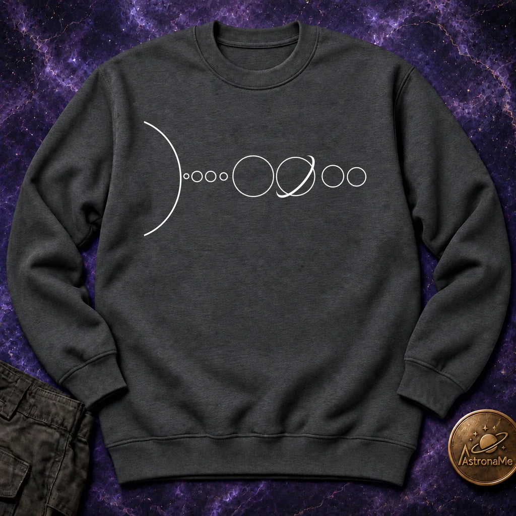 Solar System Minimal Line Crewneck Sweatshirt product image 2