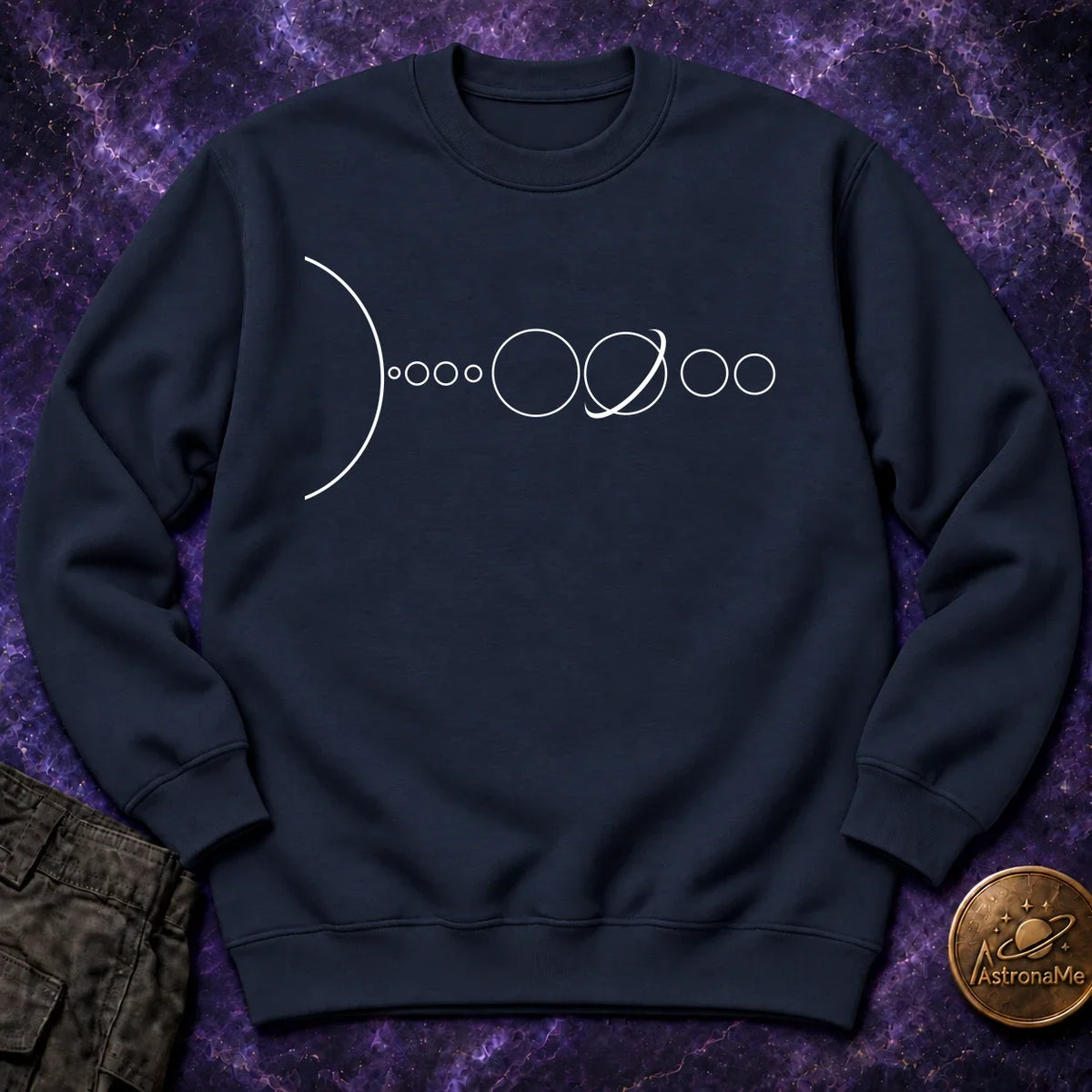Solar System Minimal Line Crewneck Sweatshirt product image 3