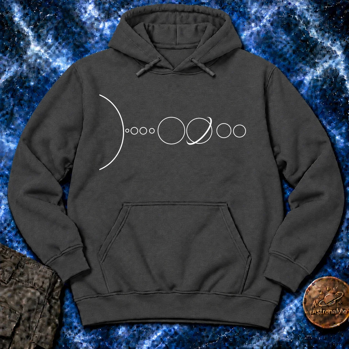Solar System Minimal Line Hoodie product image 2