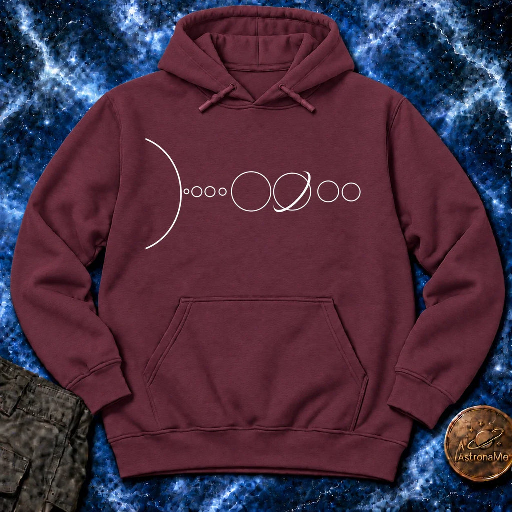 Solar System Minimal Line Hoodie product image 3