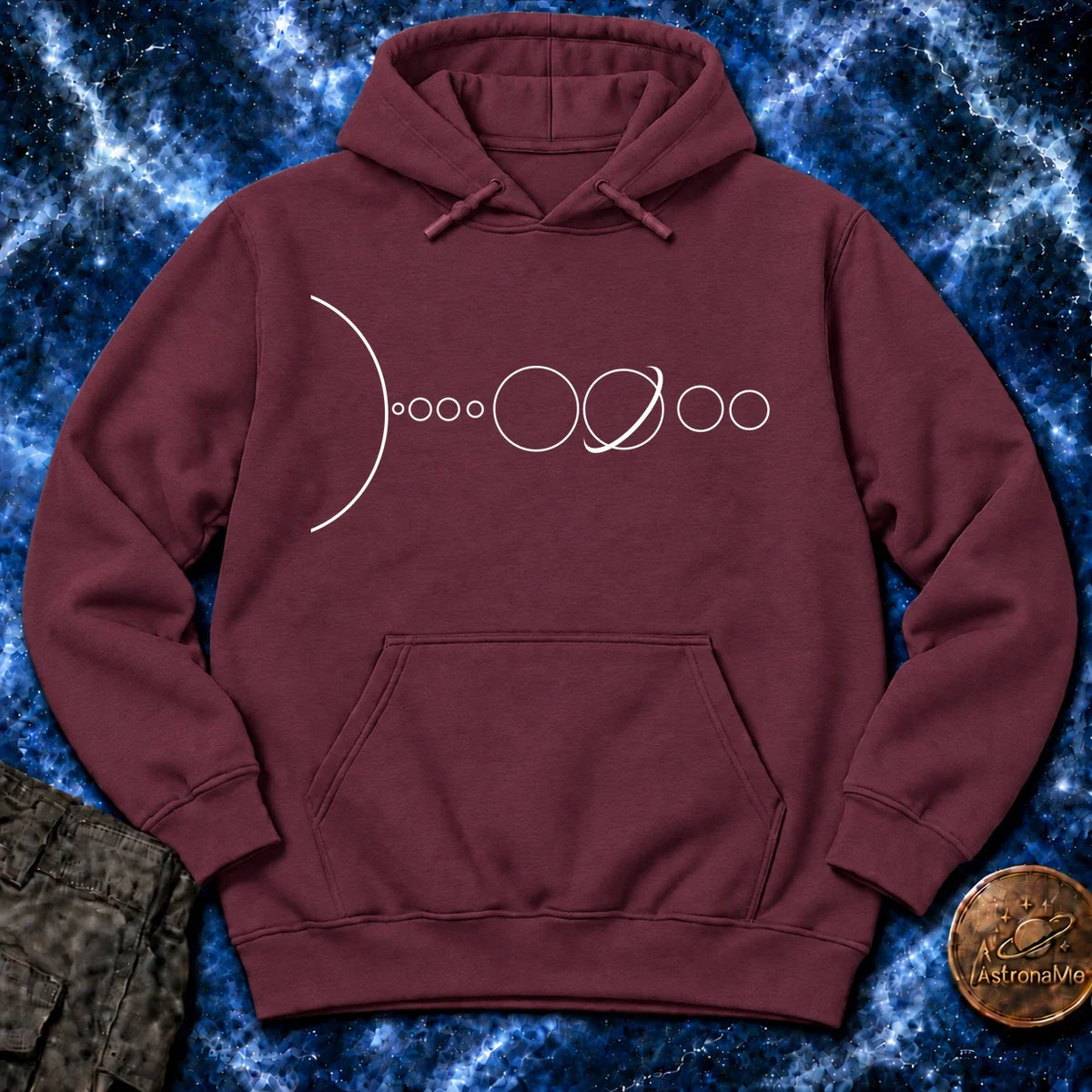 Solar System Minimal Line Hoodie product image 3