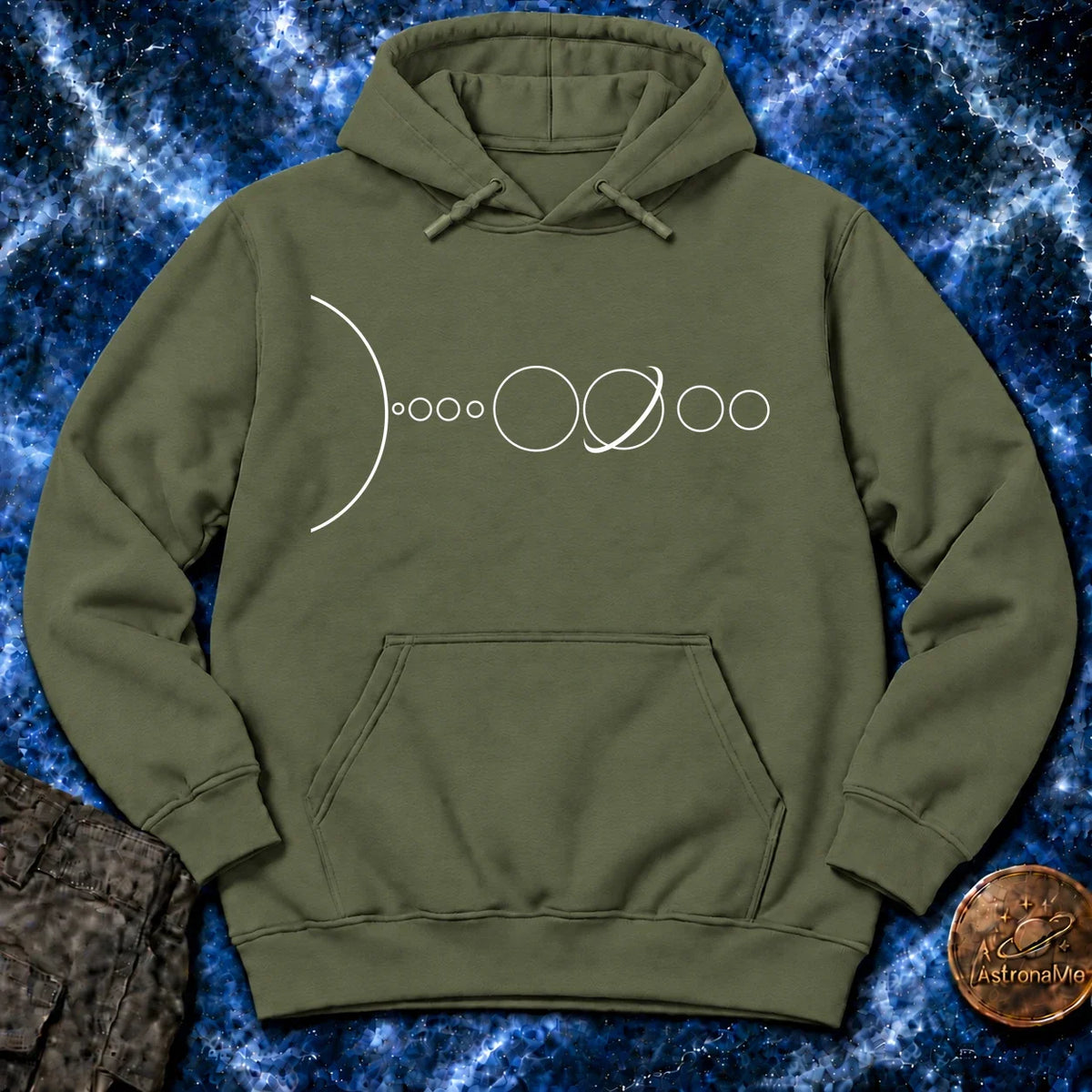 Solar System Minimal Line Hoodie product image 6