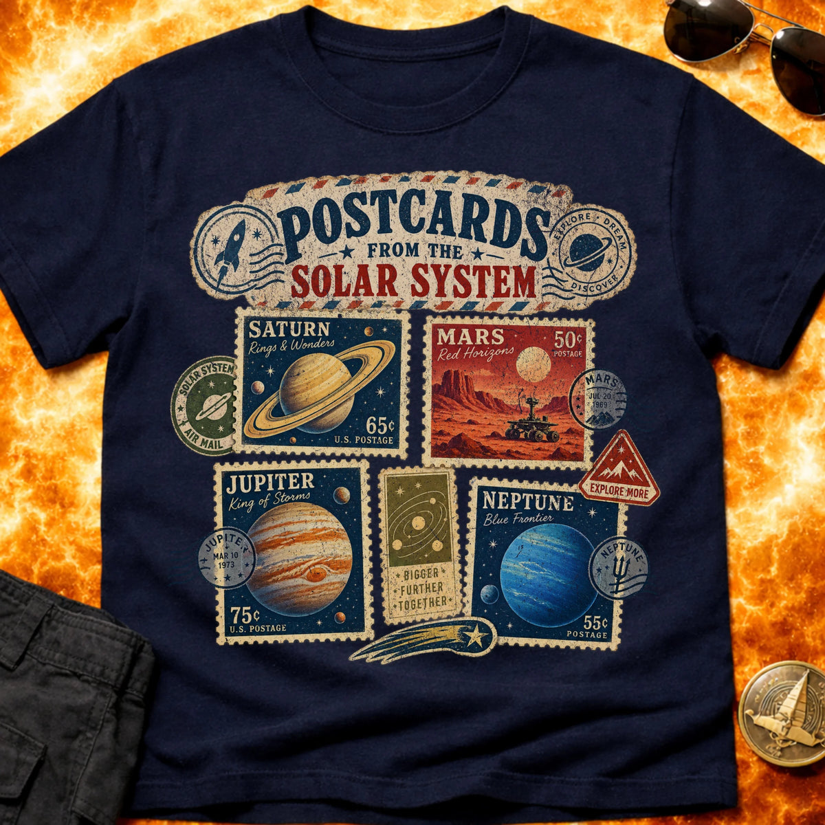 Solar System Post Cards T-Shirt product image 4