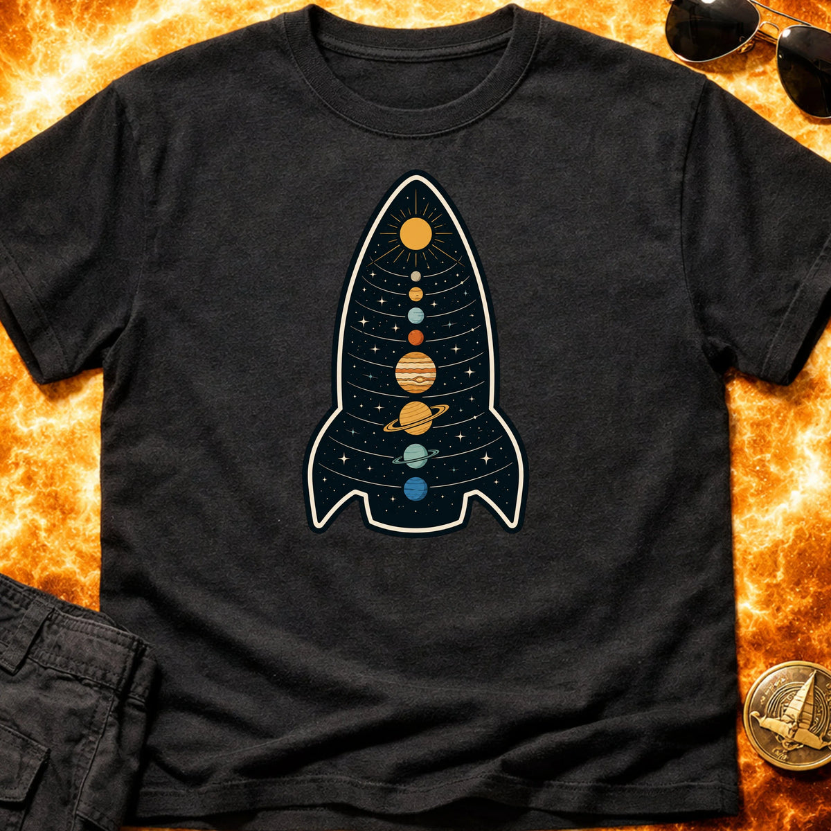 Solar System Rocket T-Shirt product image 4