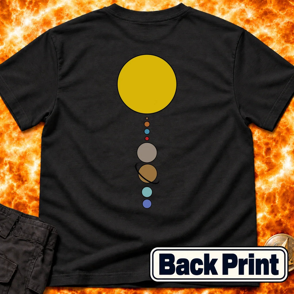 Solar System Vertical Alignment Back Print T-Shirt product image 1