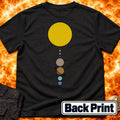 Solar System Vertical Alignment Back Print T-Shirt product image 1