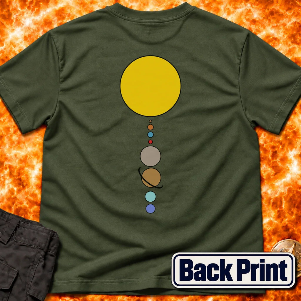 Solar System Vertical Alignment Back Print T-Shirt product image 6