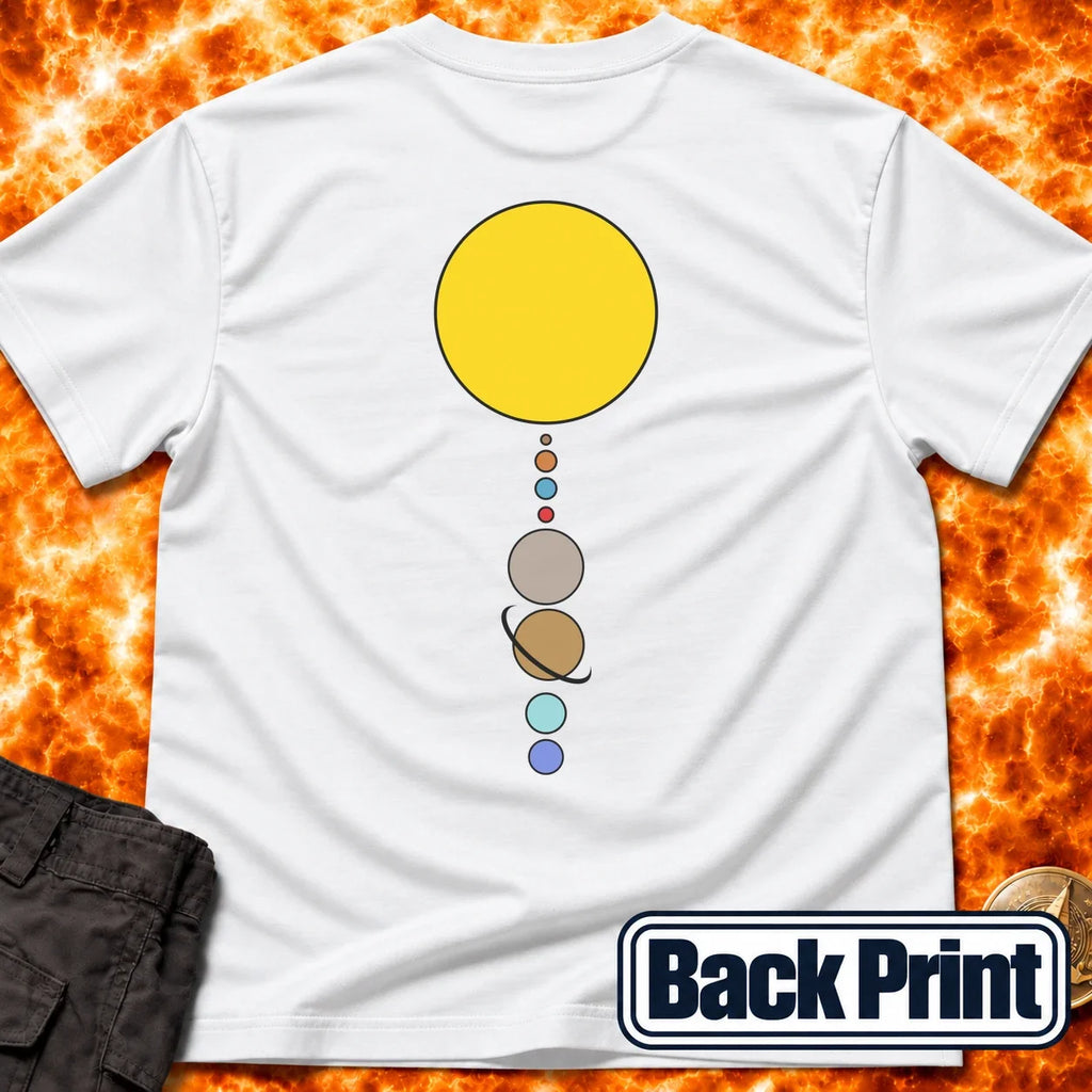 Solar System Vertical Alignment Back Print T-Shirt product image 5