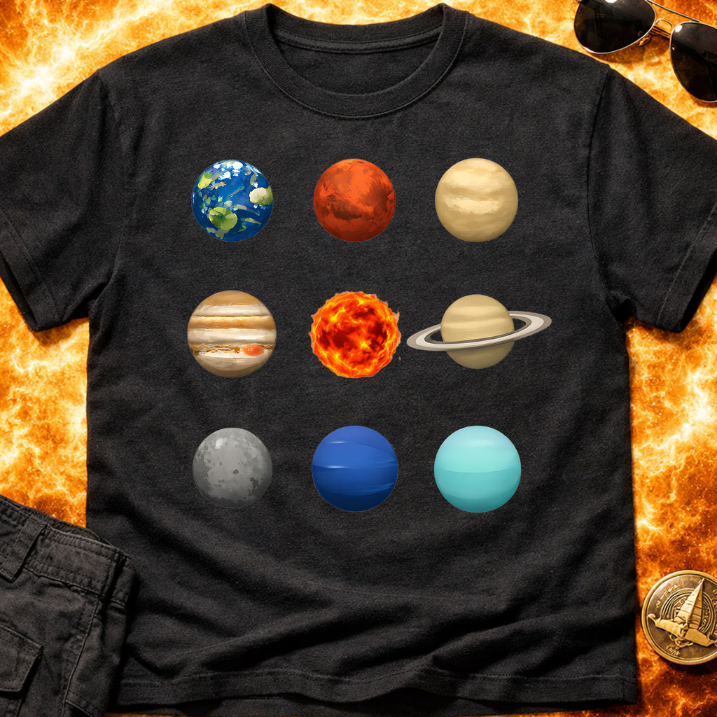 Solar System Planets Grid T-Shirt product image 2