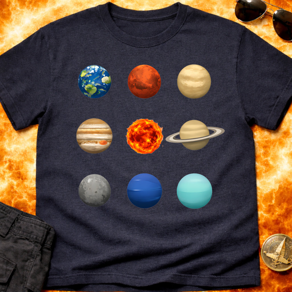 Solar System Planets Grid T-Shirt product image 3